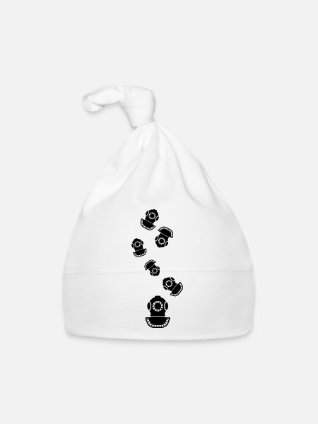 Diving helmet diving symbol - Organic Baby Cap - white - Front