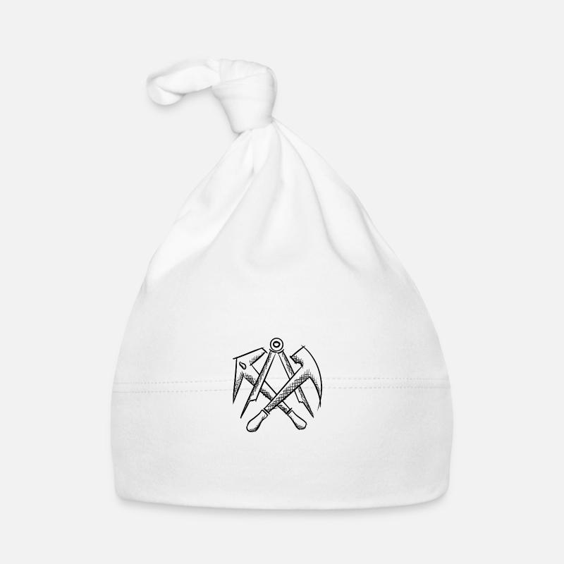 Roofer guild sign, hand-drawn. Drawing Organic Baby Cap