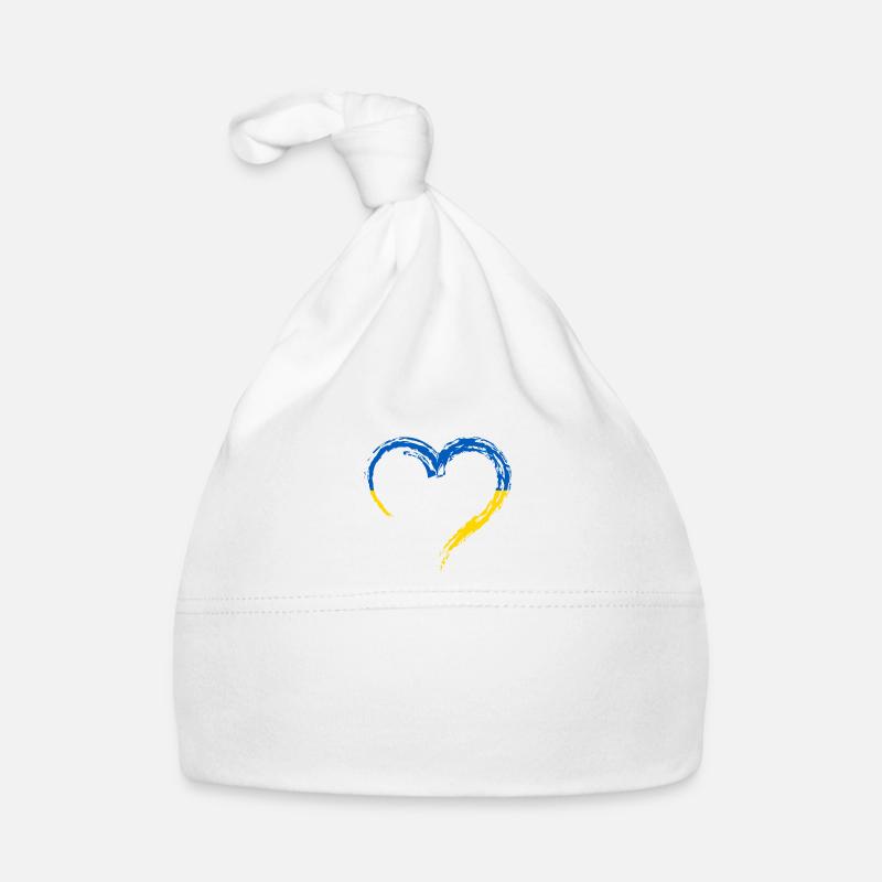 Ukraine Herz Baby Bio-Mütze