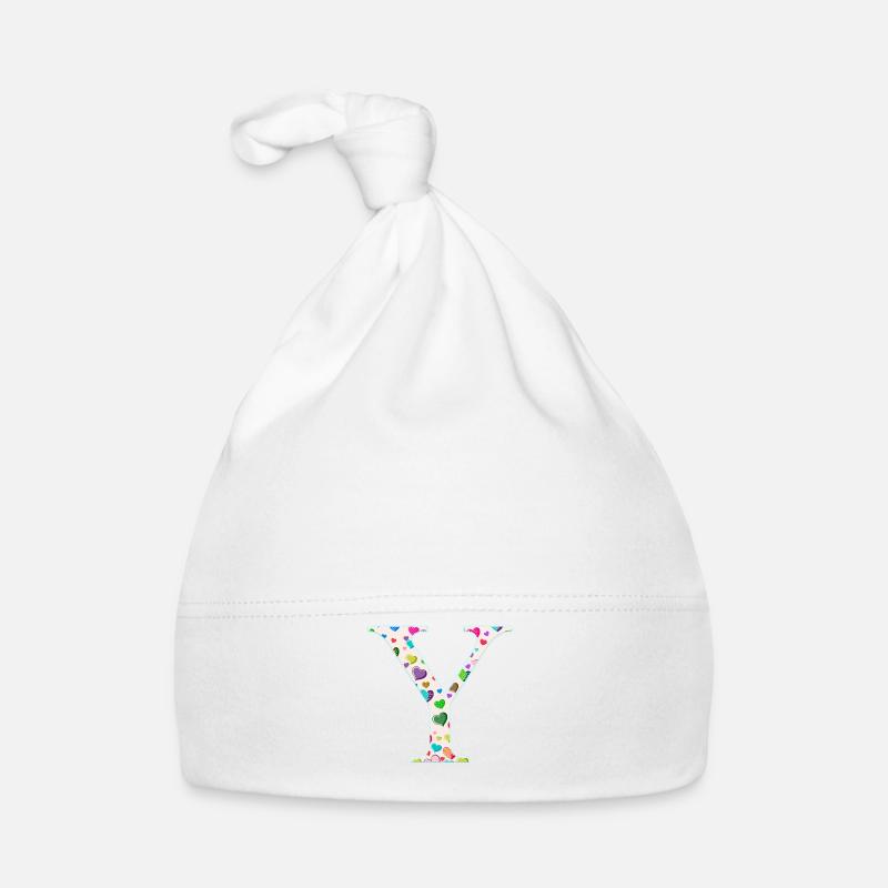 Personalisierbar Monogramm Y Herzmuster Baby Bio-Mütze
