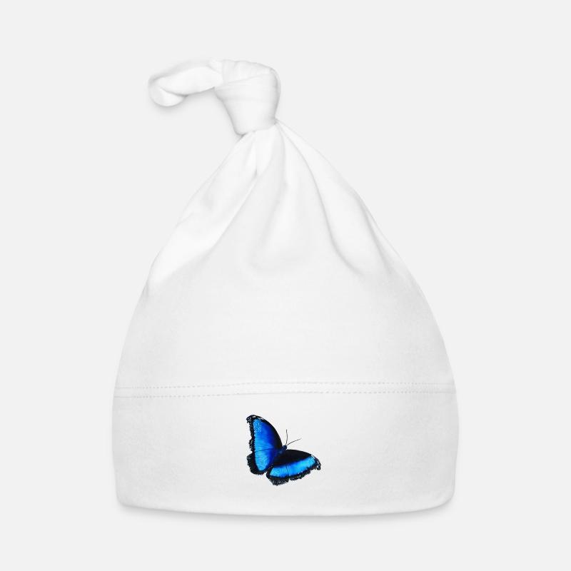 blauer Schmetterling blue butterfly Symbol Baby Bio-Mütze