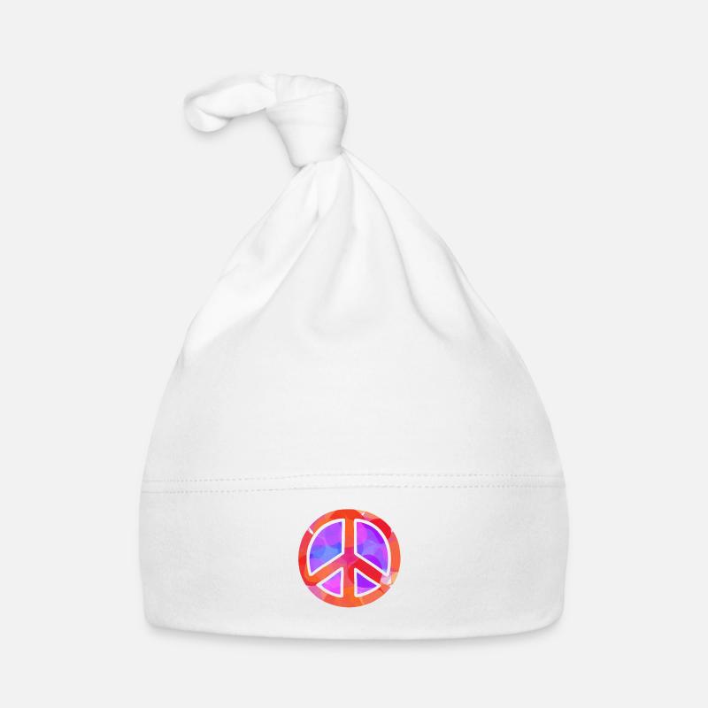 Symbole de paix coloré Bonnet bio Bébé