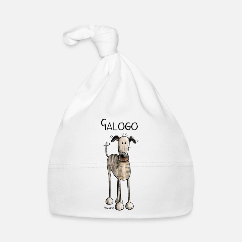 Galgo Espanol - Chien - Chiens - Cadeau - Bonnet bio Bébé - blanc