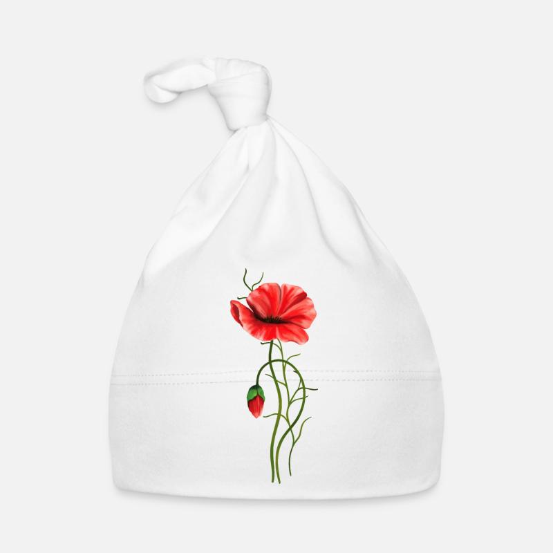 Fleurs - Bonnet bio Bébé - blanc
