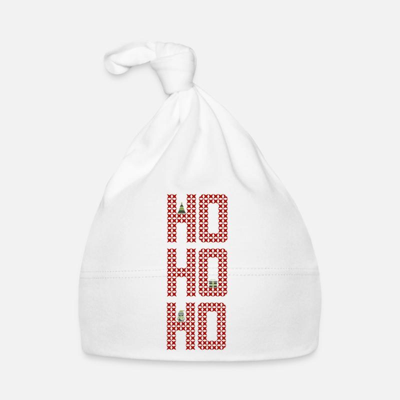 HoHoHo Motif de broderie Pingouin Cadeau d’arbre de Noël Bonnet bio Bébé