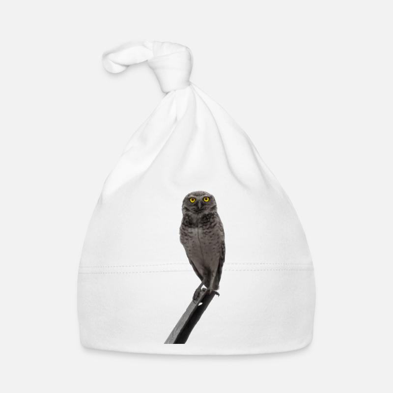 le hibou la chouette - Bonnet bio Bébé - blanc