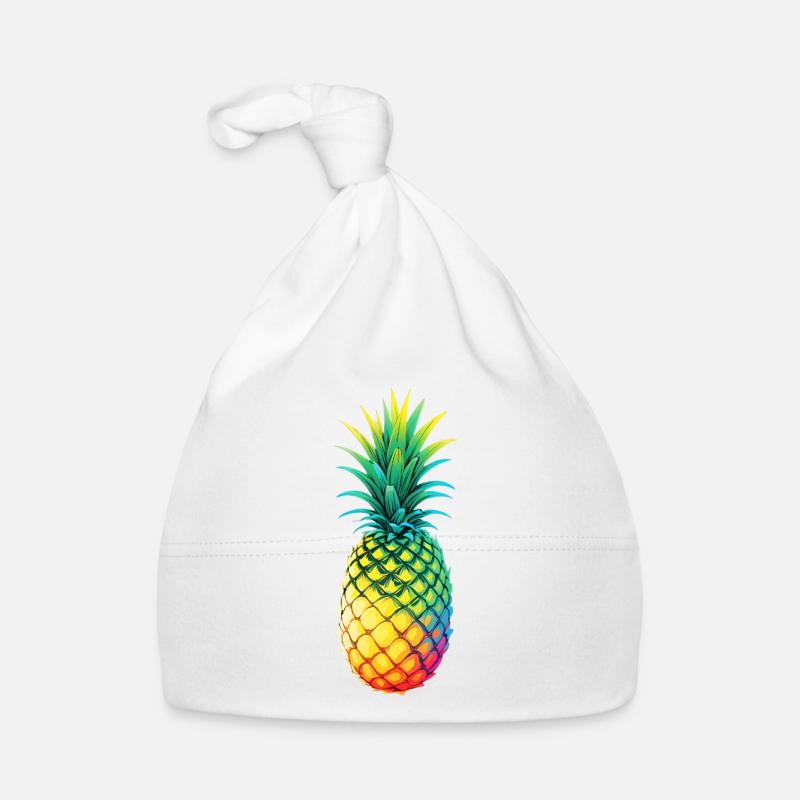 Rainbow Pineapple Illustration Organic Baby Cap