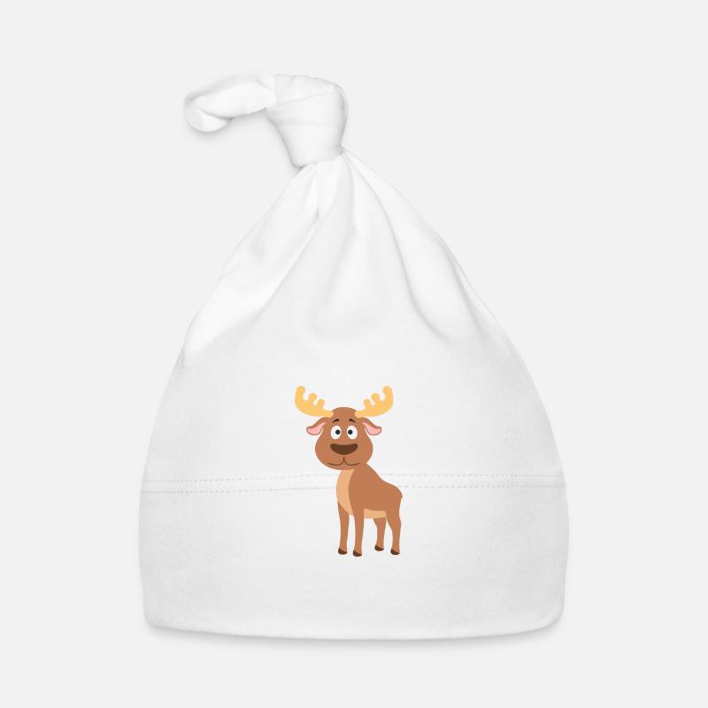 Elch - Baby Bio-Mütze - Weiß