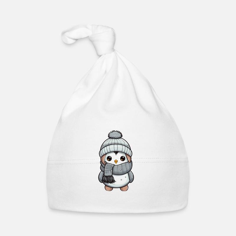 Pinguin Winter Tier Niedlich Comic Baby Bio-Mütze