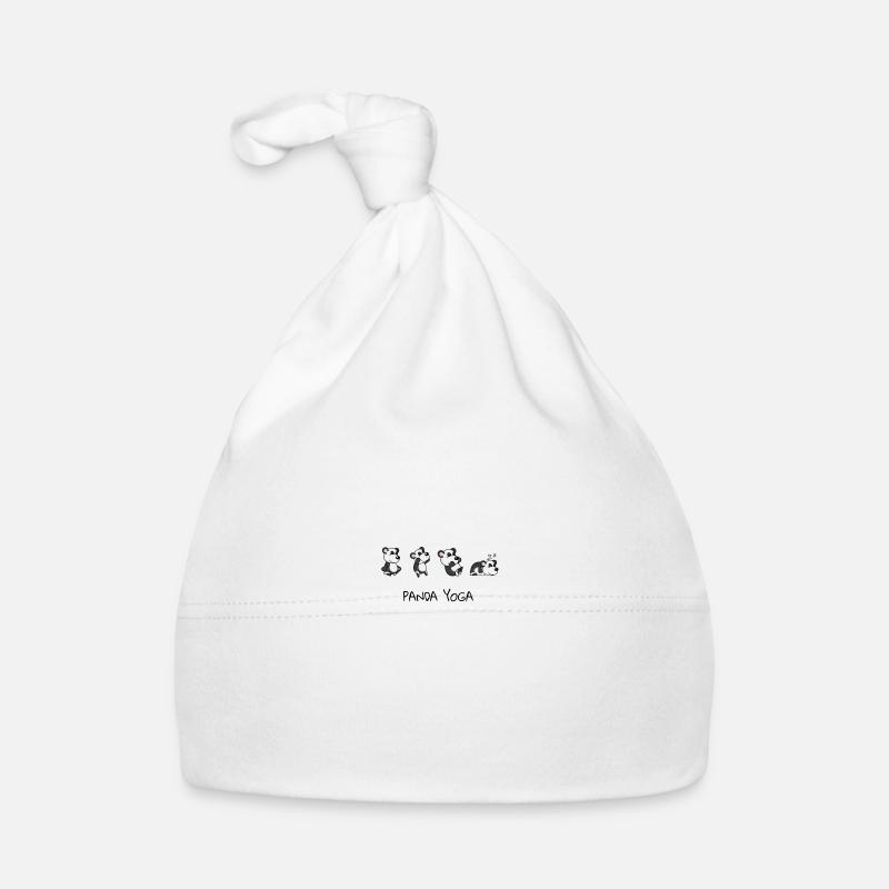 Panda Yoga | drôle | Cadeau - Bonnet bio Bébé - blanc