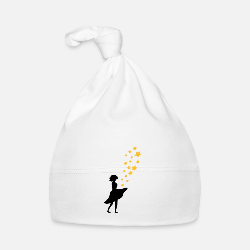 stars girly magic - Organic Baby Cap - white
