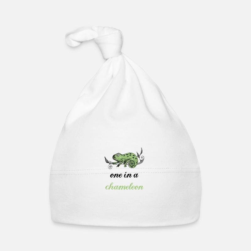 Caméléon dessiné en disant Bonnet bio Bébé