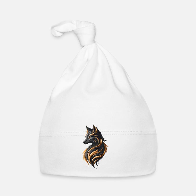 Fire Fox - Organic Baby Cap - white