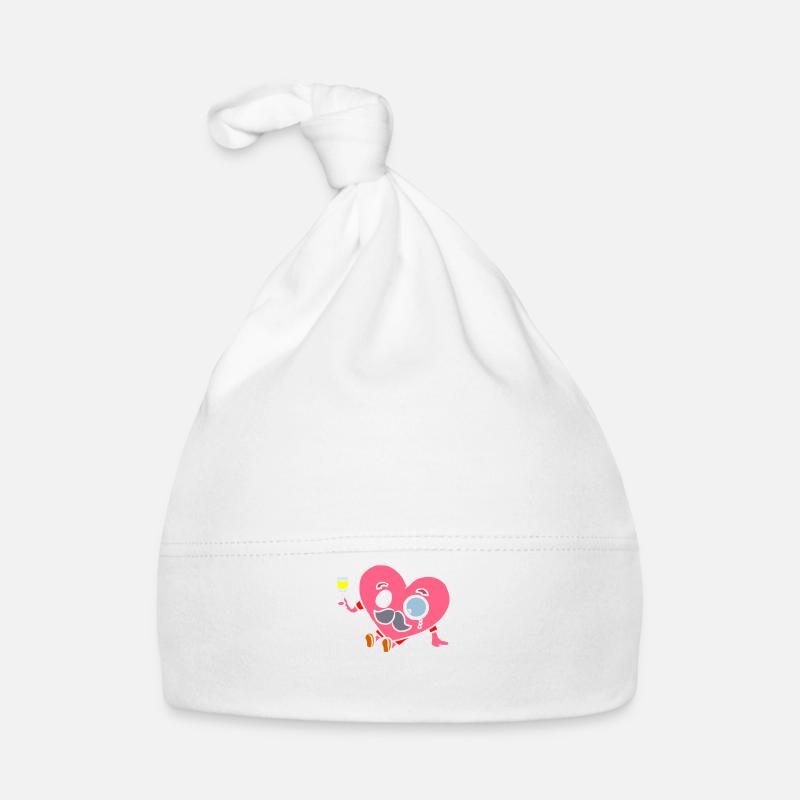 Herzblatt Herzchen Chérie chérie chérie Herz Lieb - Bonnet bio Bébé - blanc