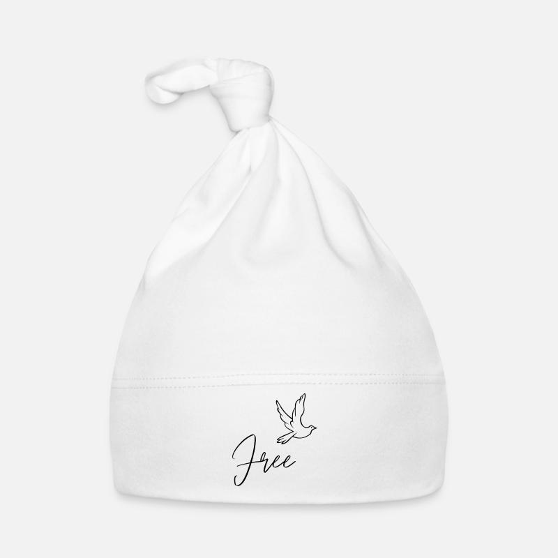 Oiseau gratuit - Bonnet bio Bébé - blanc