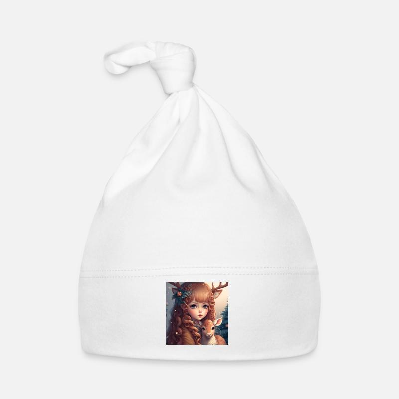Cerf avec fille Bonnet bio Bébé