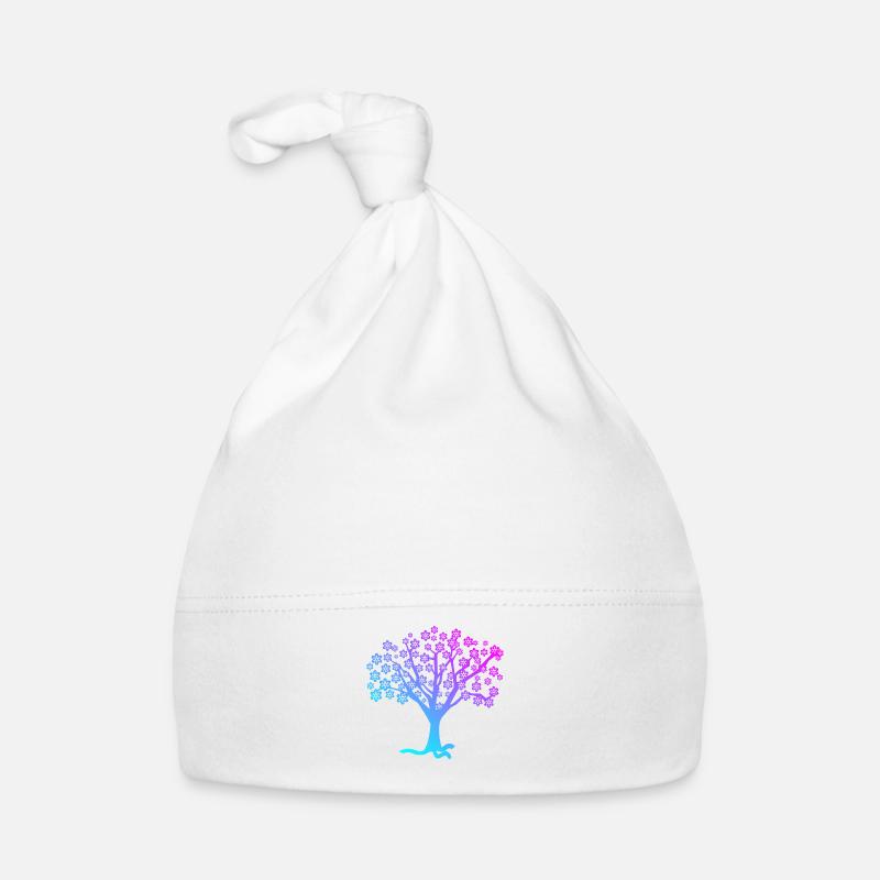 Arbre à fleurs de turquoise violet rose Bonnet bio Bébé
