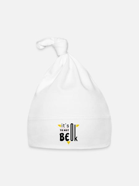 It's ok to not be ok - Organic Baby Cap - white - Front
