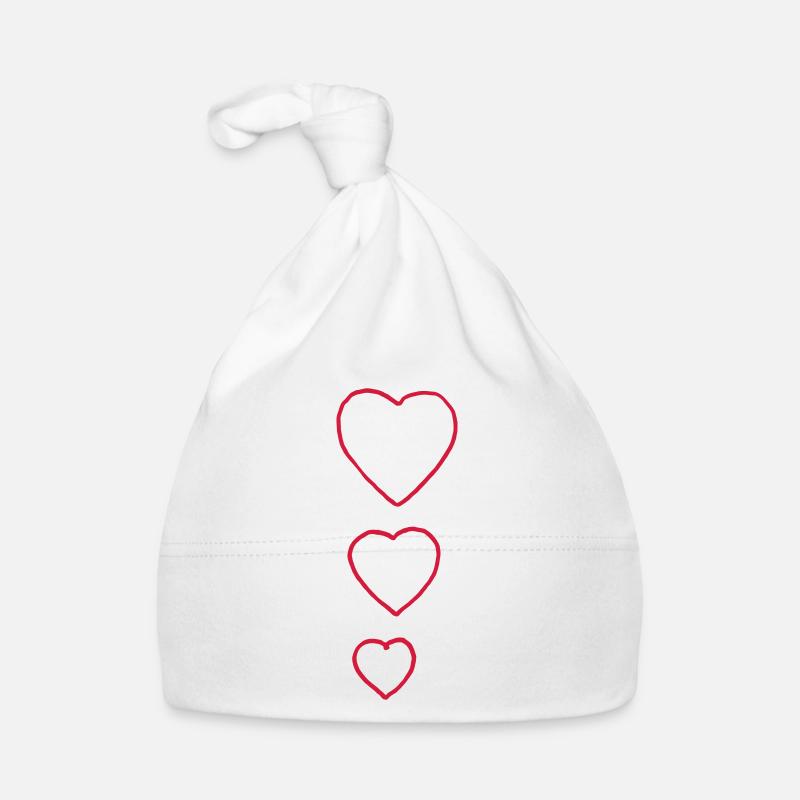 Cœur - Bonnet bio Bébé - blanc