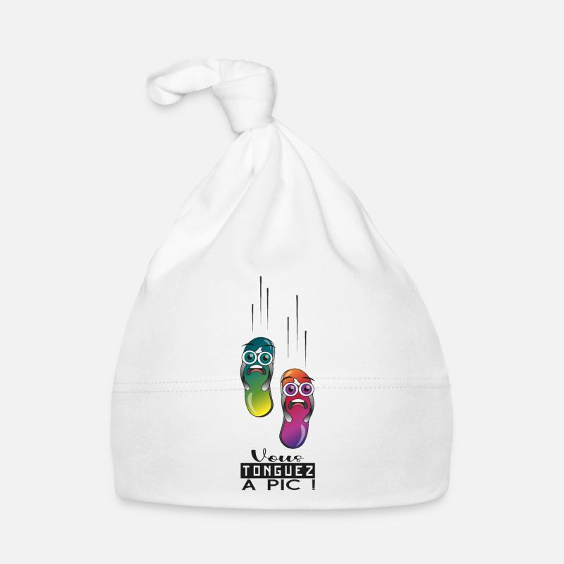 Vous tonguez à pic humour - Bonnet bio Bébé - blanc