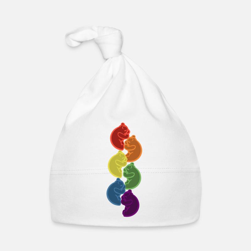 Sleeping Rainbow Bears Lgbt Idée cadeau Bonnet bio Bébé