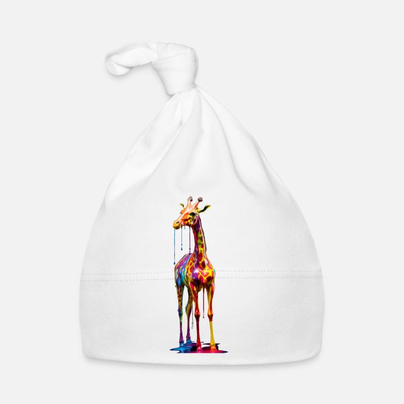 Rainbow Colored Giraffe Baby Bio-Mütze