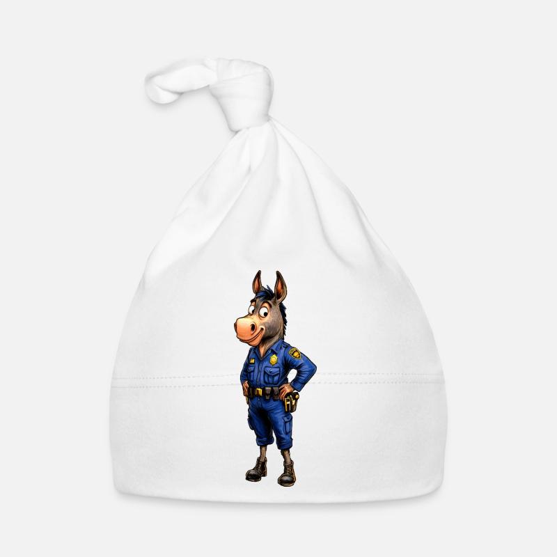 Polizei Esel Baby Bio-Mütze