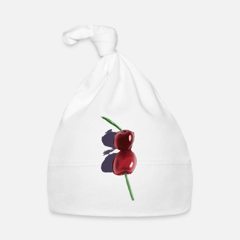 Watercolor Cherry Duo Organic Baby Cap