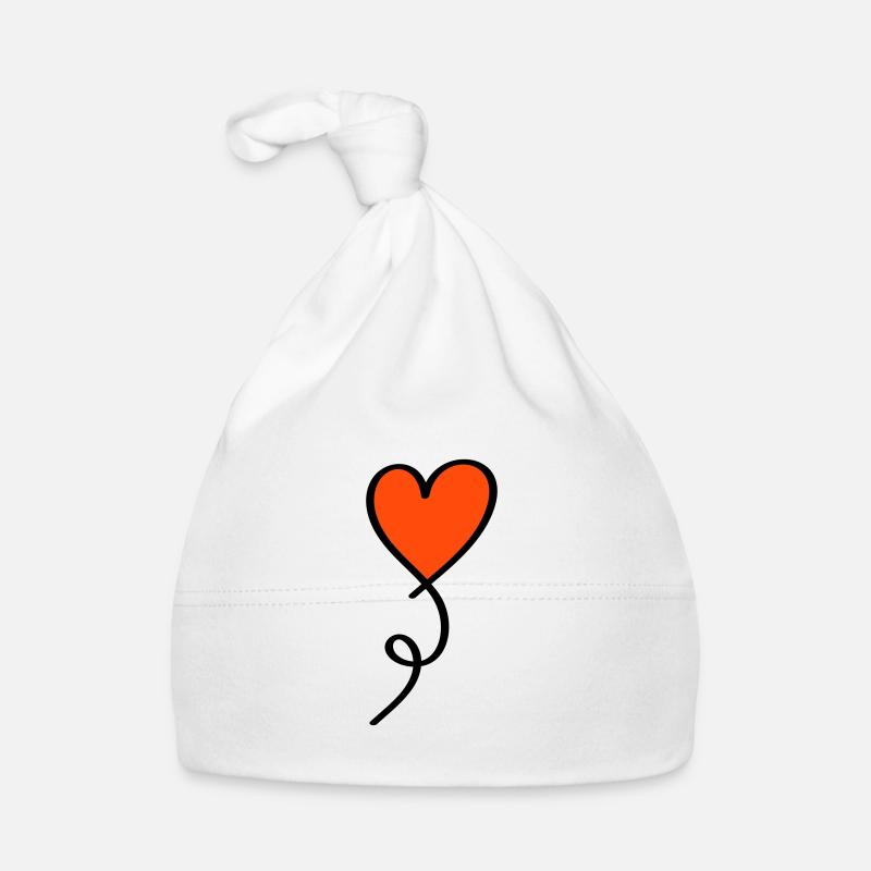 Heart on a thread two-tone Organic Baby Cap