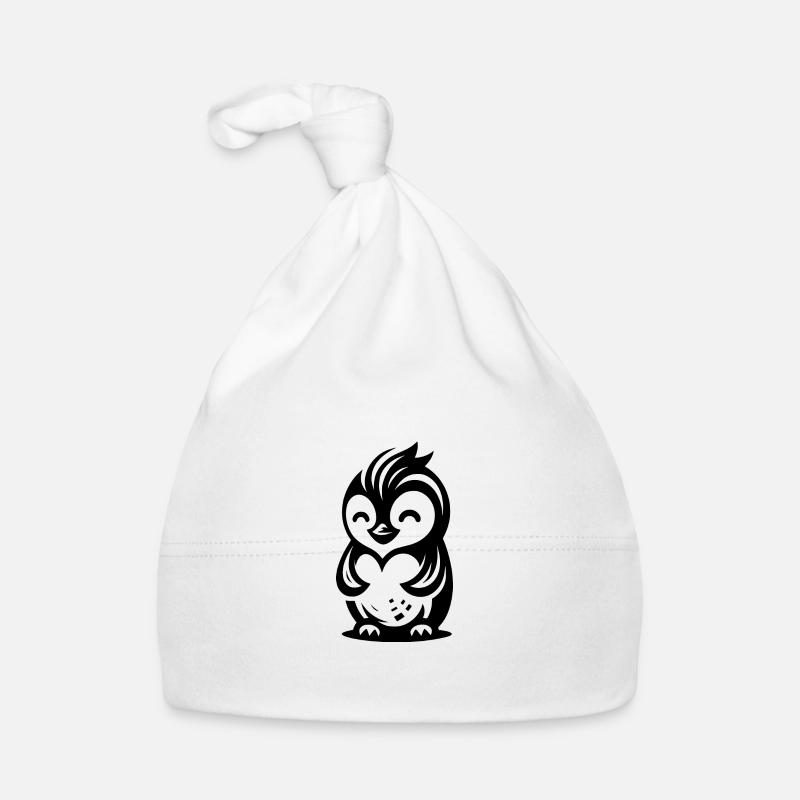 Dessin de pingouin avec une expression amicale mignonne Bonnet bio Bébé