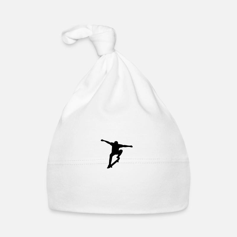 Patineur de planche à roulettes - Bonnet bio Bébé - blanc
