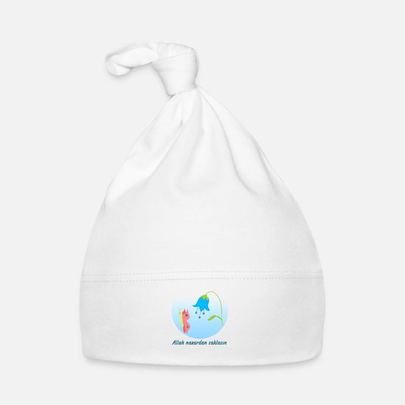 Nazar Evil Eye Protecteur Amulette Papillon - Bonnet bio Bébé - blanc