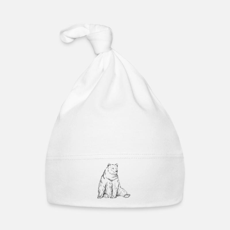 Bär Sketch Zeichnung Baby Bio-Mütze