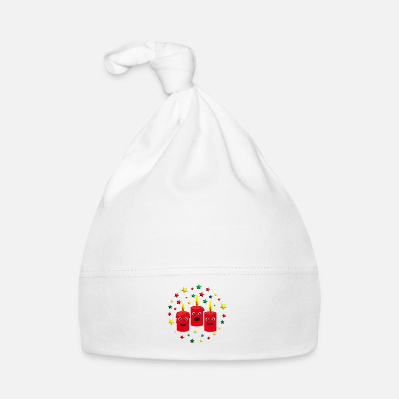 3. Adventskerzen mit Sternen. Baby Bio-Mütze