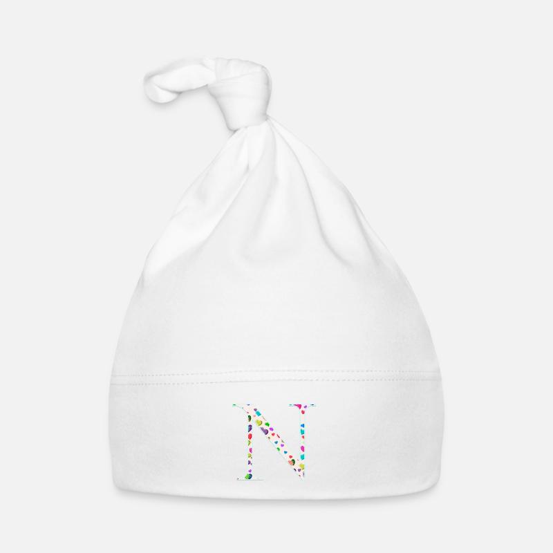Personalisierbar Monogramm N Herzmuster Baby Bio-Mütze