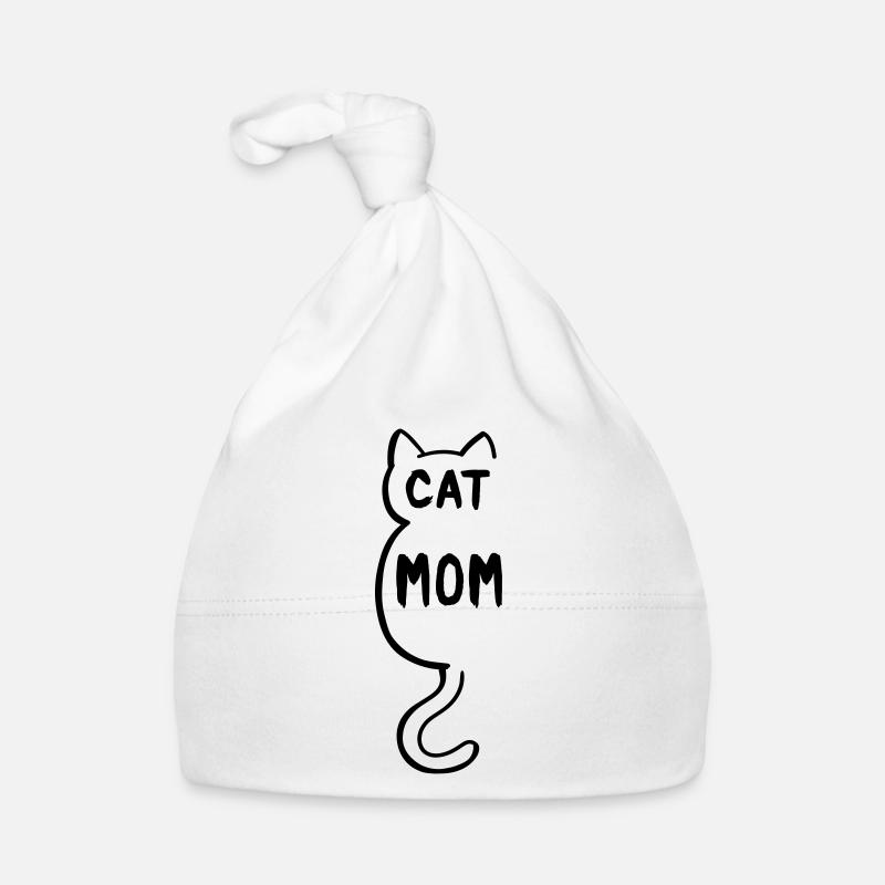 Cat Mom - momie de chat - Cartoon - Bonnet bio Bébé - blanc