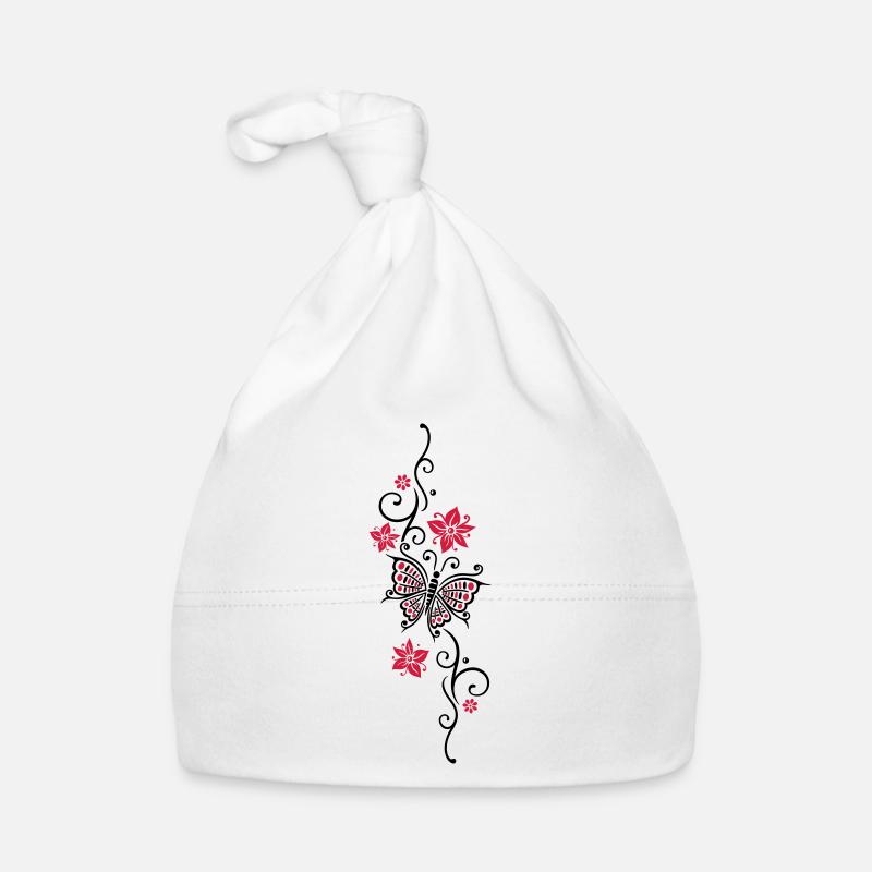 Floral Ranke Schmetterling Sommer Blüten Blumen Baby Bio-Mütze