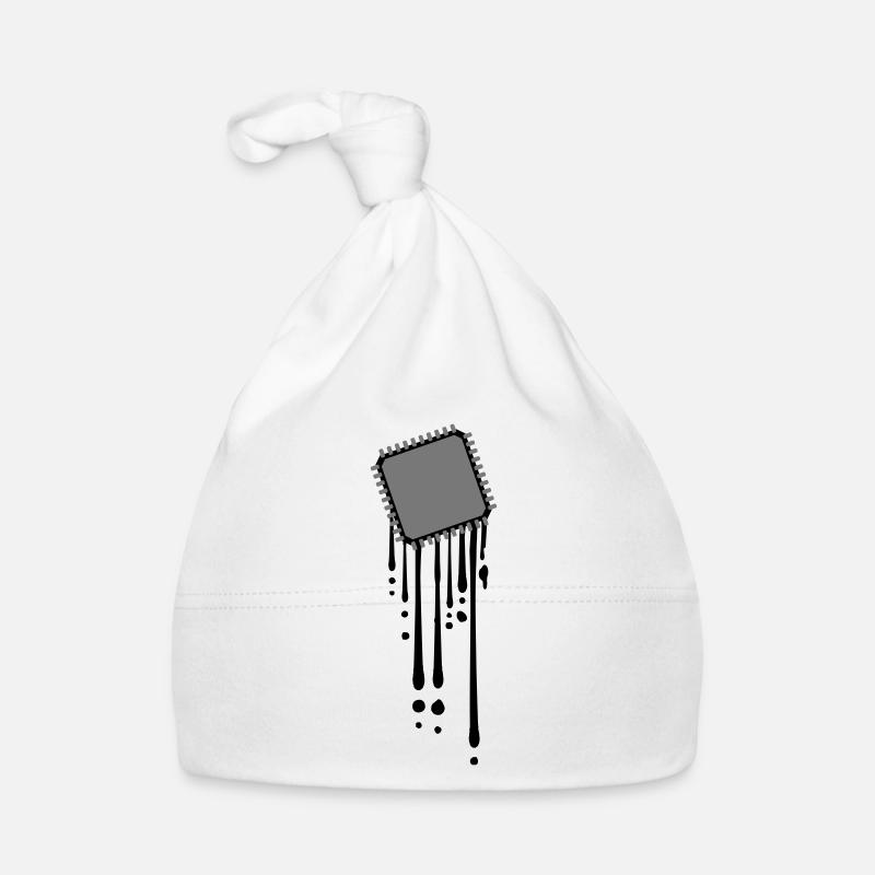 fondre goutte graffiti cpu ordinateur nerd desig Bonnet bio Bébé
