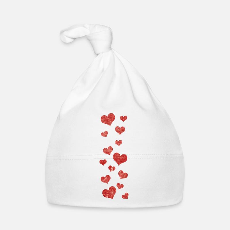 Hjerter Babyhue af økologisk bomuld
