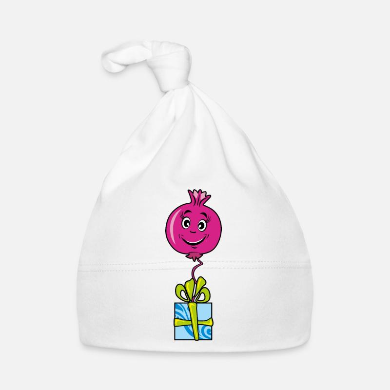 Happy cartoonish pomegranate Organic Baby Cap