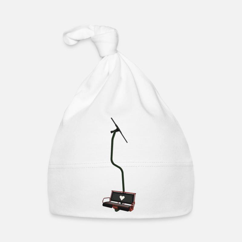 Télésiège double - rouge, vert, noir, coeur Bonnet bio Bébé