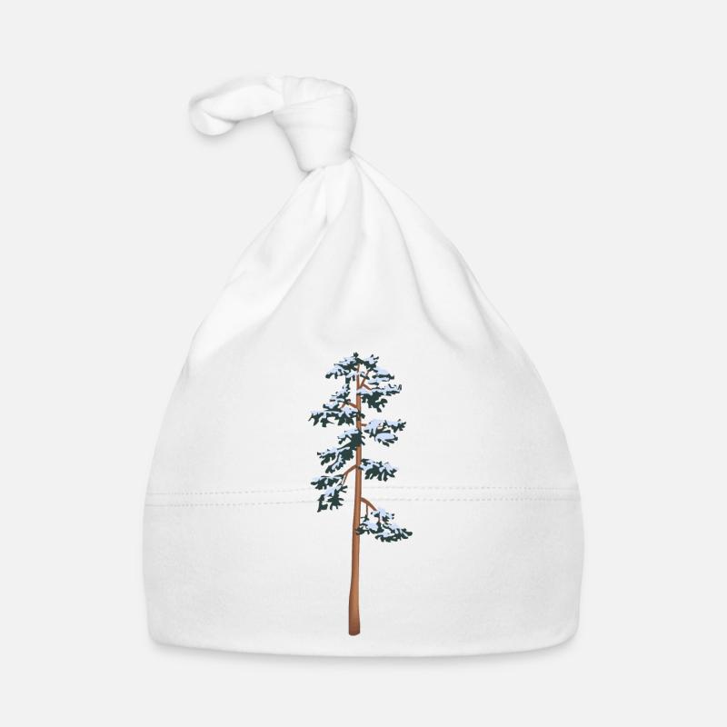 hoher Baum mit Schnee Baby Bio-Mütze