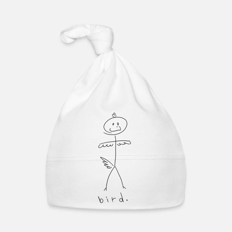 Bird. (black lines) (by Leni Riosa) Organic Baby Cap