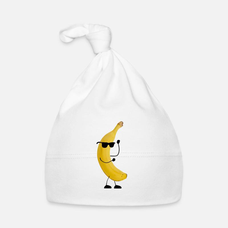 banane avec visage - Bonnet bio Bébé - blanc