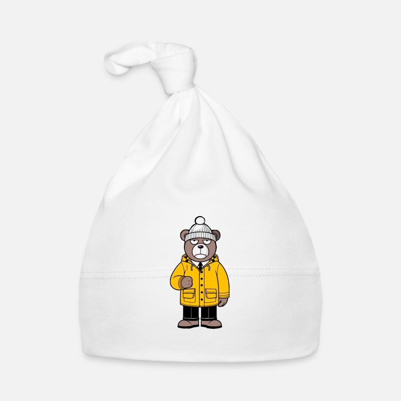 Veste de pluie Bear - Bonnet bio Bébé - blanc