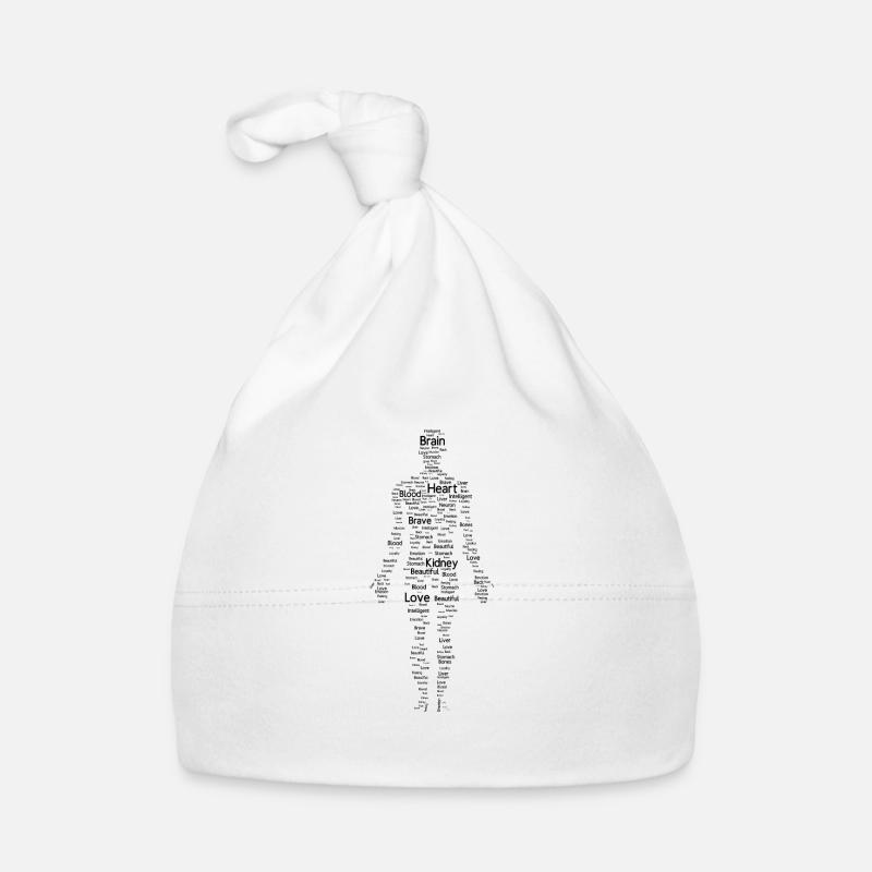 Corps humain à partir d’un nuage de mots Bonnet bio Bébé