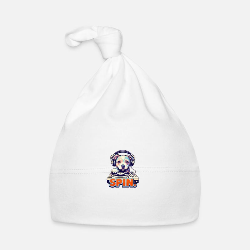 Cute Dog DJ 90s Retro Disco Style Organic Baby Cap