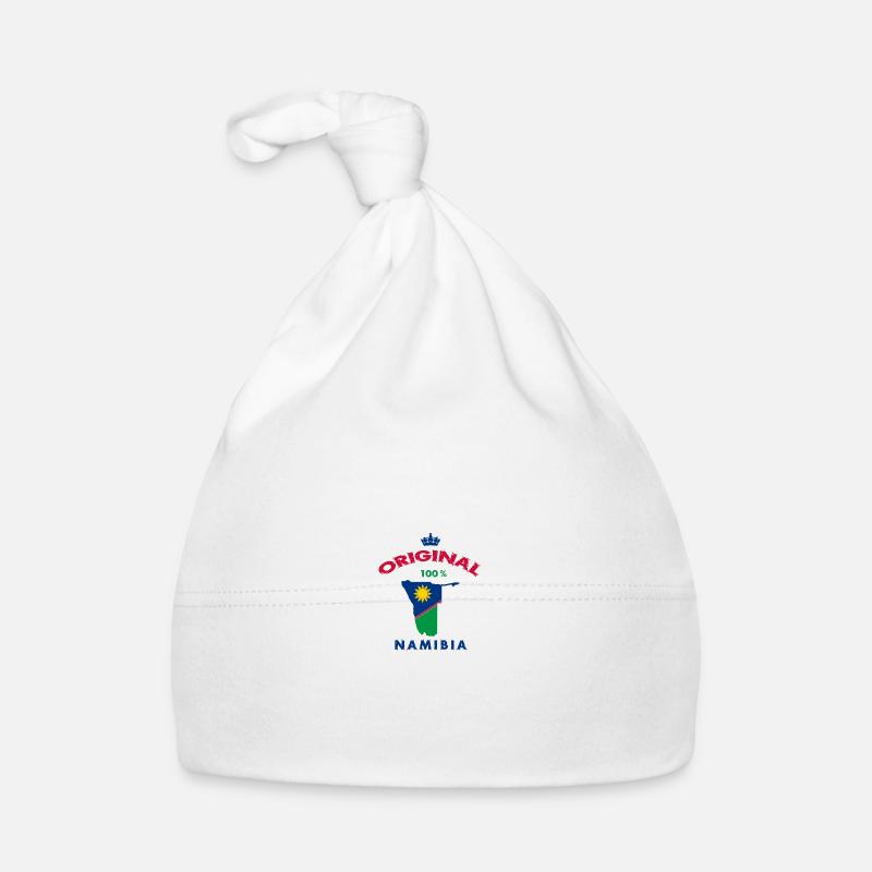 Namibia Original 100% Flaggen Design - Baby Bio-Mütze - Weiß