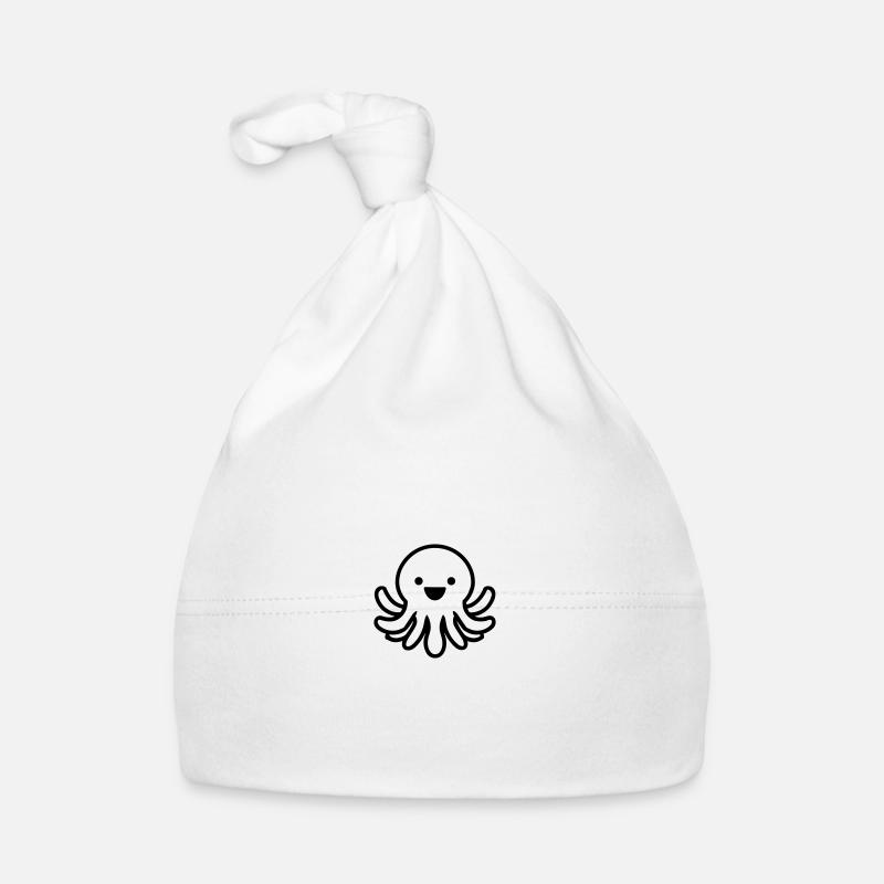 Krake - Baby Bio-Mütze - Weiß