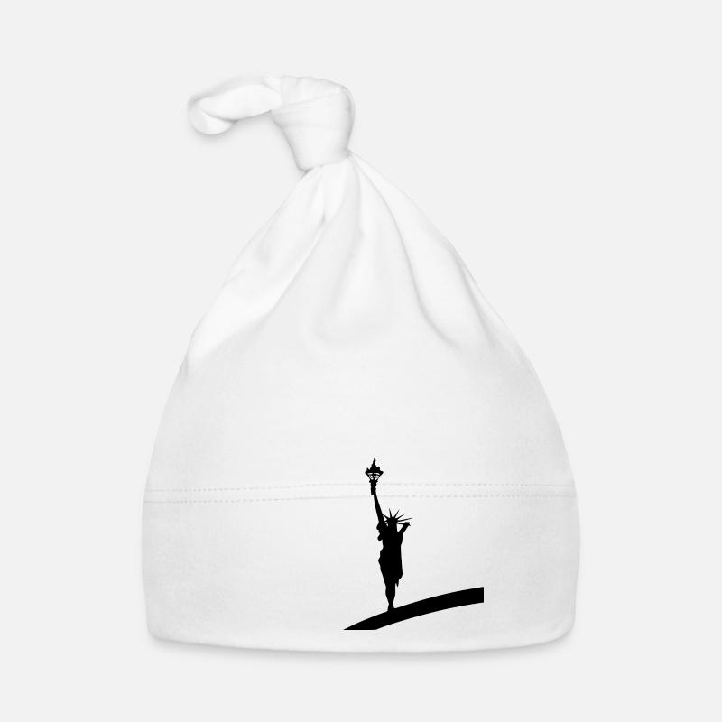 Statue abstraite de la liberté Amazone avec le feu - Bonnet bio Bébé - blanc